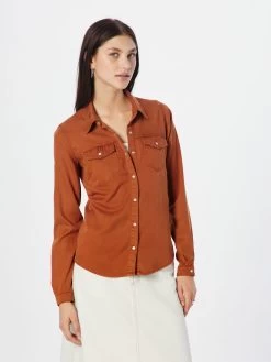 Vila Spijkerblouses Blouse Bista Dames Karamel -Vila 4914f1e3796698fb6eebc33ce113be33