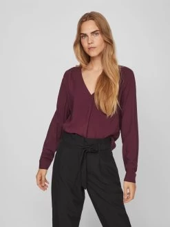 Vila Blouseshirts Blouse Dames Bourgogne -Vila 4984d5aa7f065ba84efd2f390852ef17