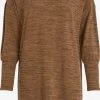 Vila Gebreide Jurken Gebreide Jurk Freja Dames Bruin Gemêleerd