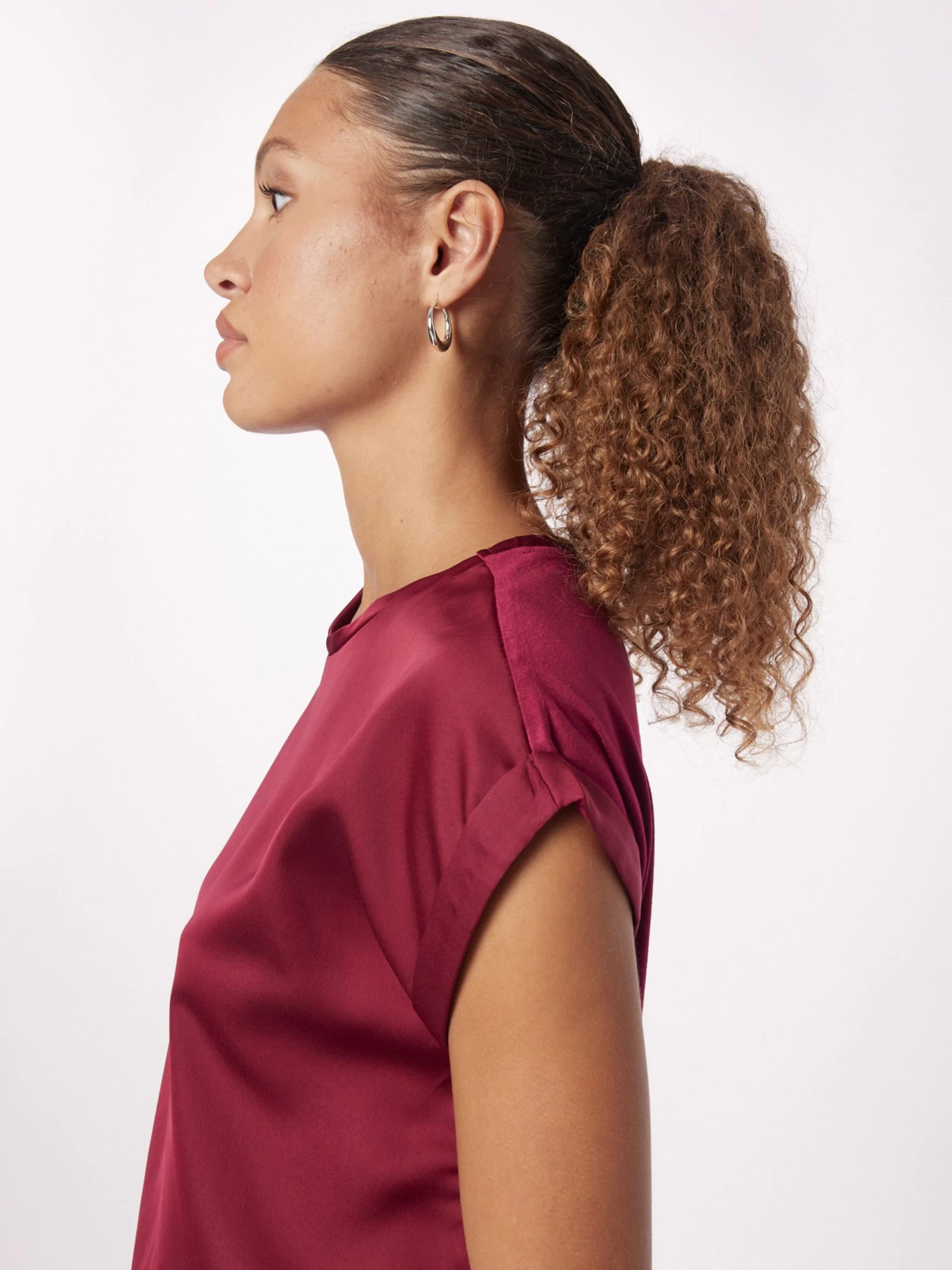 Vila T-shirts Shirt Viellette Dames Wijnrood 4 Vila T-shirts Shirt Viellette Dames Wijnrood - Afbeelding 2