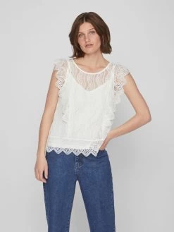 Vila Kanten Tops Top Dames Wit 11 Vila Kanten Tops Top Dames Wit -Vila 4bdfa55f641c778adf48669f287f6306