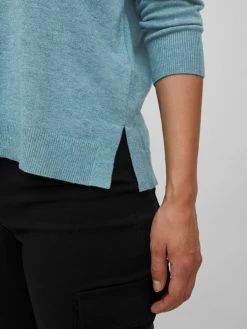 Vila Fijngebreide Truien Trui Dames Blauw -Vila 4c0d81a90e7c6545f25887044c2bebf1