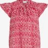 Vila Blouses Met Korte Mouw Blouse Leda Kira Dames Cranberry -Vila 4c46a8965ef45d6673b774b67370462a