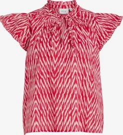 Vila Blouses Met Korte Mouw Blouse Leda Kira Dames Cranberry