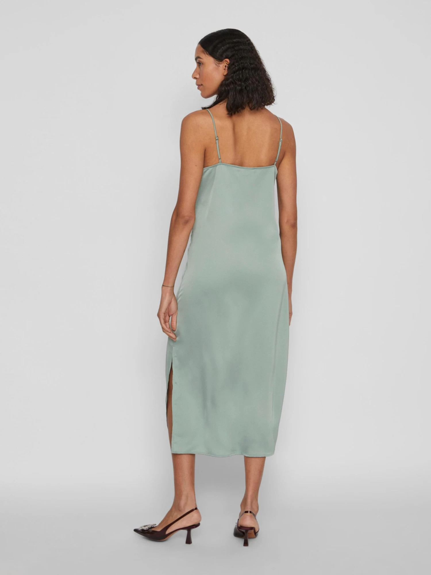 Vila Midi Jurken Jurk Dames Pastelgroen 6 Vila Midi Jurken Jurk Dames Pastelgroen - Afbeelding 4