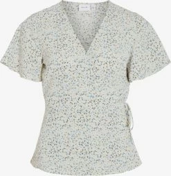 Vila Blouses Met Korte Mouw Blouse LOVIE Dames Lichtgrijs