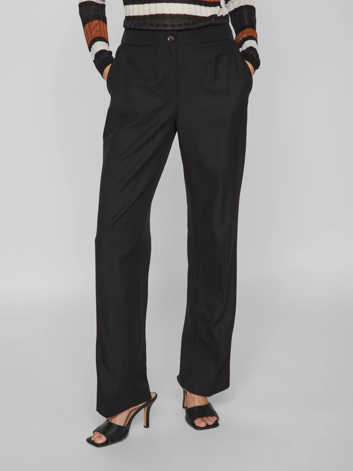 Vila Bandplooibroeken Wide Leg Bandplooibroek Winnie Dames Zwart 5 Vila Bandplooibroeken Wide Leg Bandplooibroek Winnie Dames Zwart - Afbeelding 3