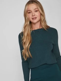 Vila Basic Truien Trui Comfy Dames Donkergroen -Vila 52335db1db0aab88be7d9d101d1c3b72