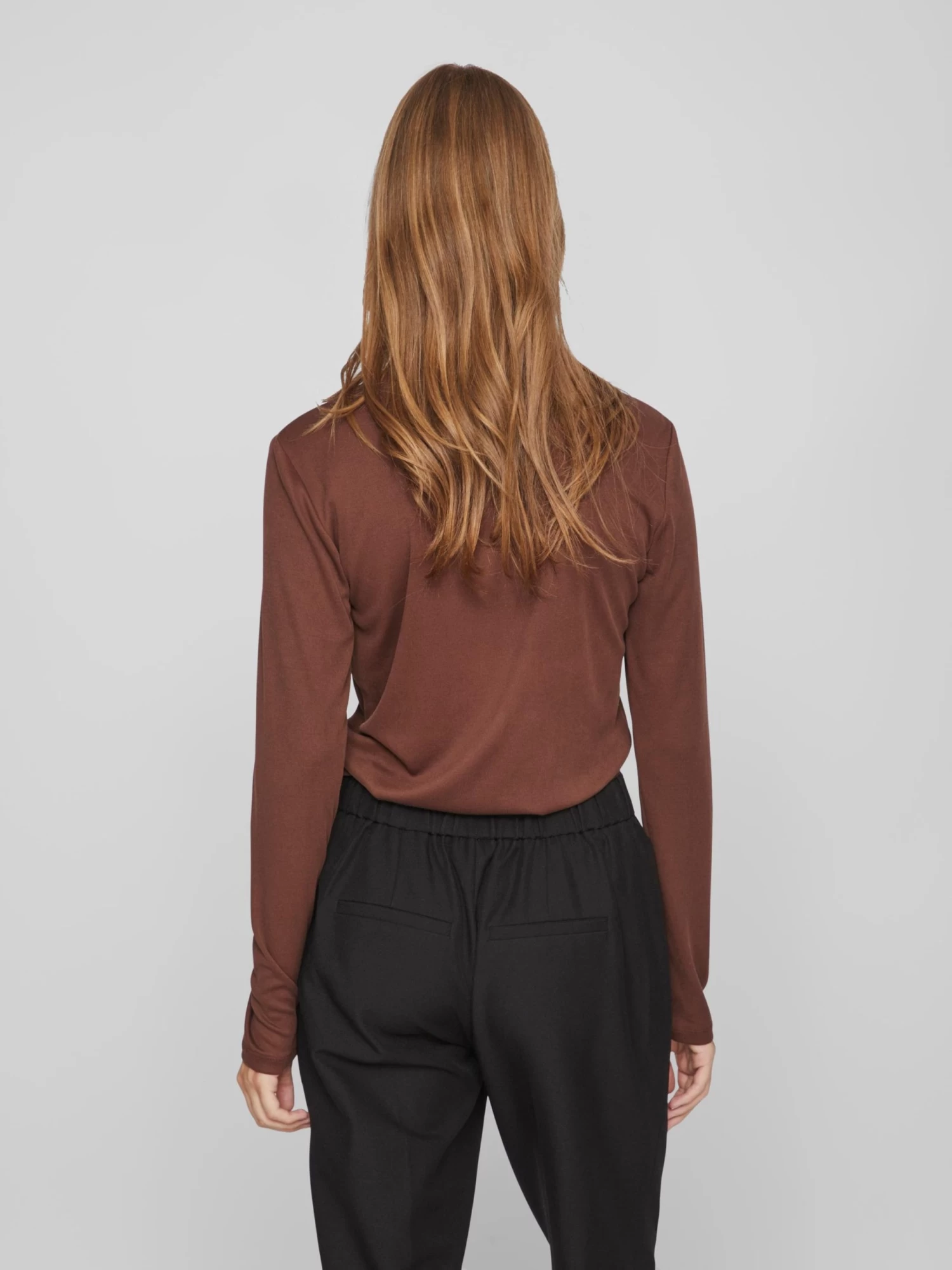 Vila Longsleeves Shirt Dames Chocoladebruin 7 Vila Longsleeves Shirt Dames Chocoladebruin - Afbeelding 5