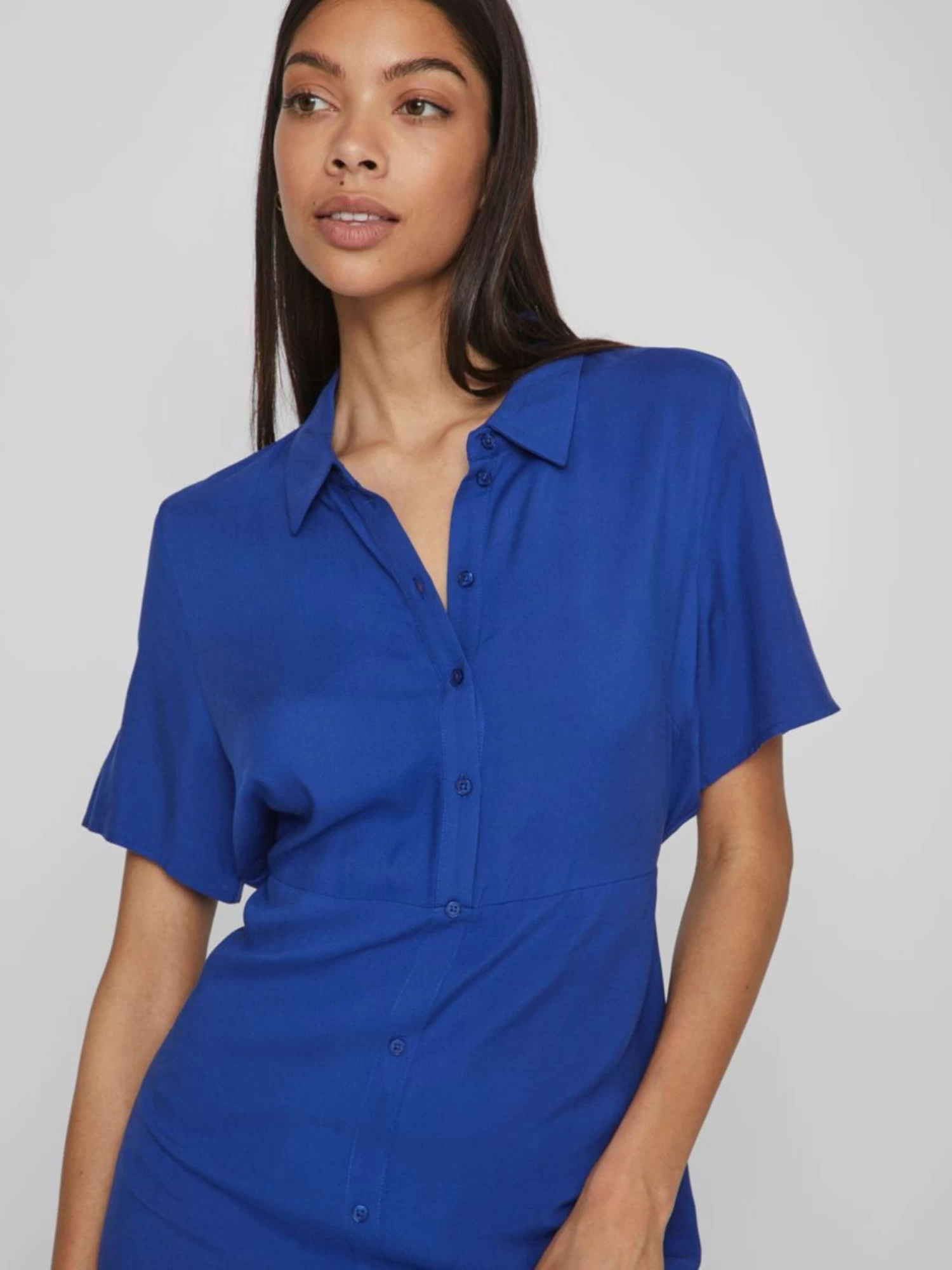 Vila Maxi Jurken Blousejurk Dames Blauw 8 Vila Maxi Jurken Blousejurk Dames Blauw - Afbeelding 6