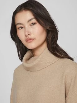 Vila Coltruien Trui Rolfie Dames Beige -Vila 54ed3f2dfd00290d9008bc799dc12bce