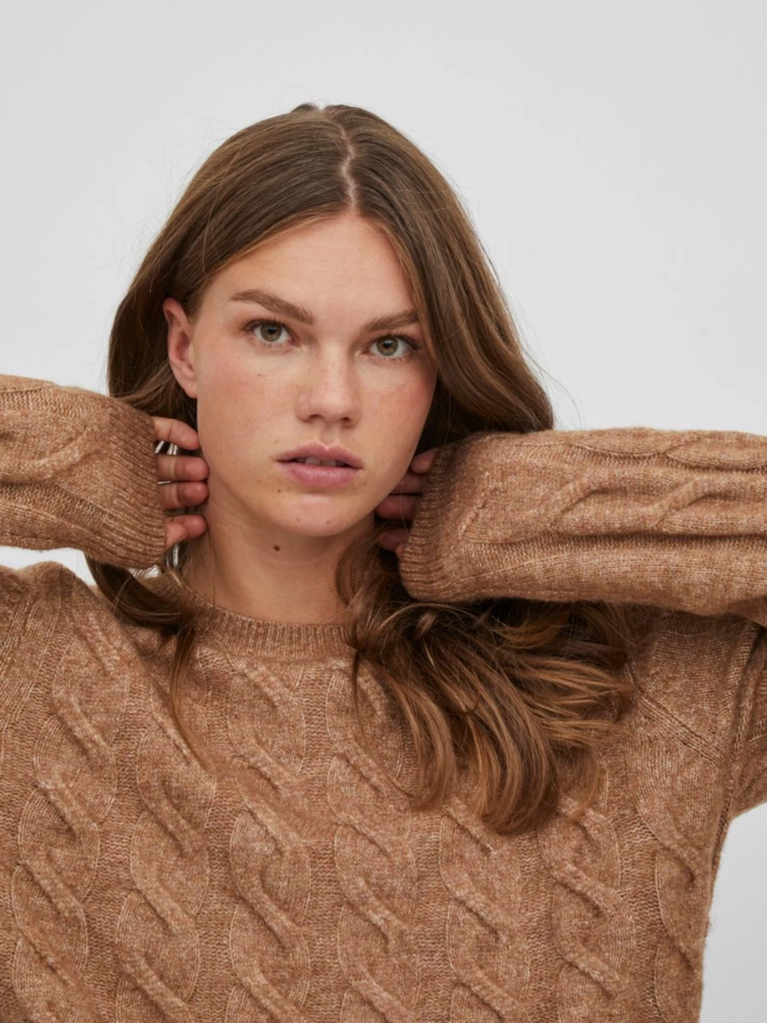 Vila Fijngebreide Truien Trui Ella Dames Lichtbruin 8 Vila Fijngebreide Truien Trui Ella Dames Lichtbruin - Afbeelding 6