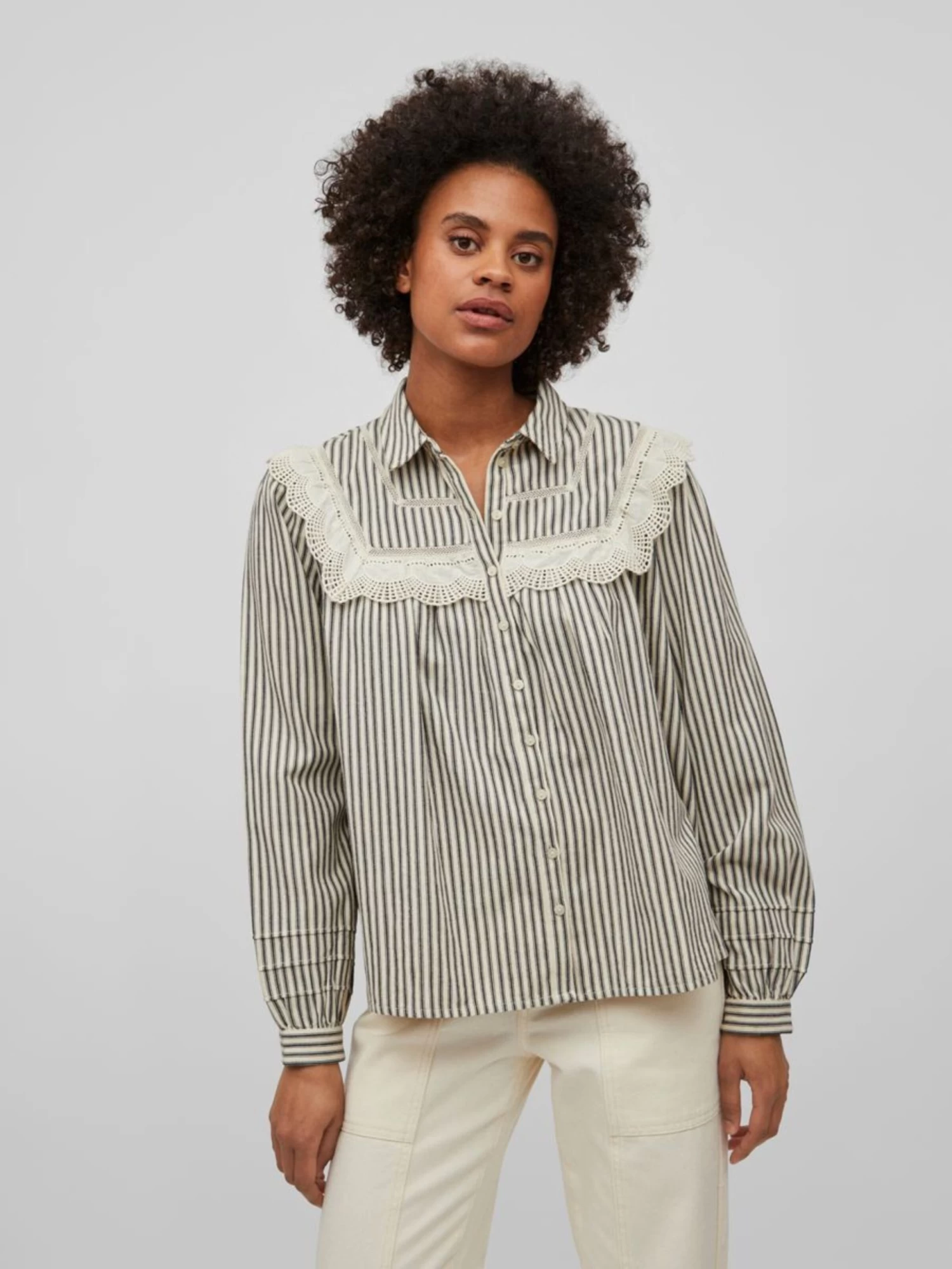 Vila Overhemden Blouse Dames Beige 5 Vila Overhemden Blouse Dames Beige - Afbeelding 3