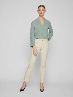 Vila Straight Regular Jeans ALICE Dames Beige -Vila 580a2c8668f01b3a15d2116b88f7dc27