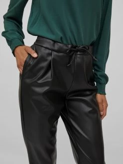 Vila Leren Broeken Regular Bandplooibroek NILLE Dames Zwart 11 Vila Leren Broeken Regular Bandplooibroek NILLE Dames Zwart -Vila 580d7f352c5d3960eb38f03e06ecb455