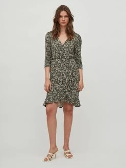 Vila Mini Jurken Jurk Dames Kaki -Vila 58b66326797c326603fe3077183829fc