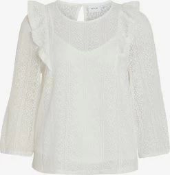 Vila Kanten Blouses Blouse NESA Dames Natuurwit