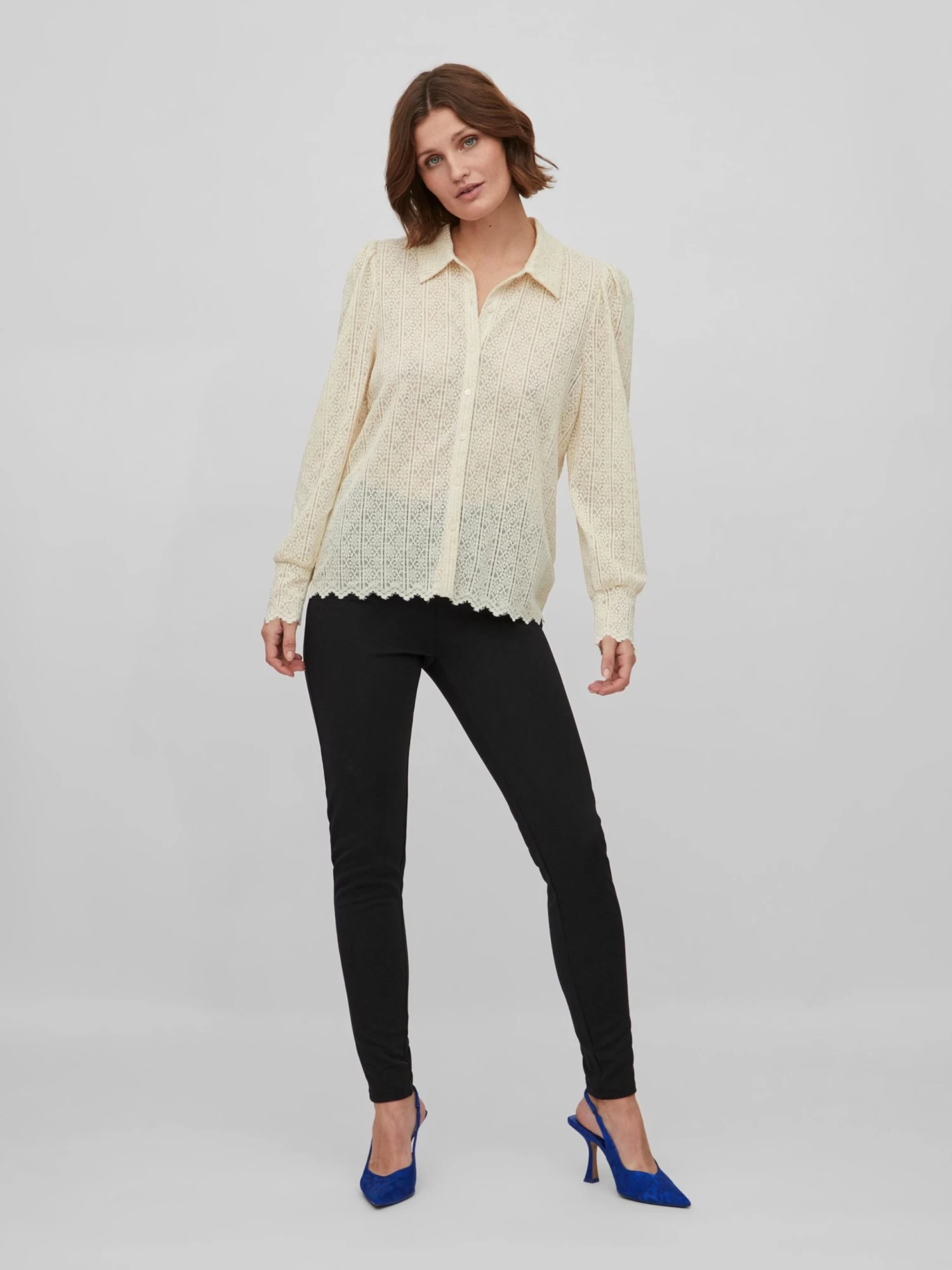 Vila Overhemden Blouse SIKKA Dames Beige 7 Vila Overhemden Blouse SIKKA Dames Beige - Afbeelding 5