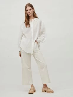 Vila Overhemden Blouse Dames Wit -Vila 5e24dc45519524b3d61fbd7cc3246f6c