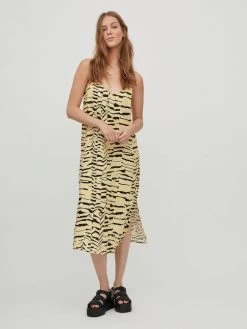 Vila Midi Jurken Jurk ALINIA Dames Pasteelgeel -Vila 5ec2398dec4f2d756a3faa477e3badcf