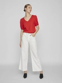 Vila T-shirts Shirt Dames Rood -Vila 5f3f7b9c0c333316e8da23fda2787f78