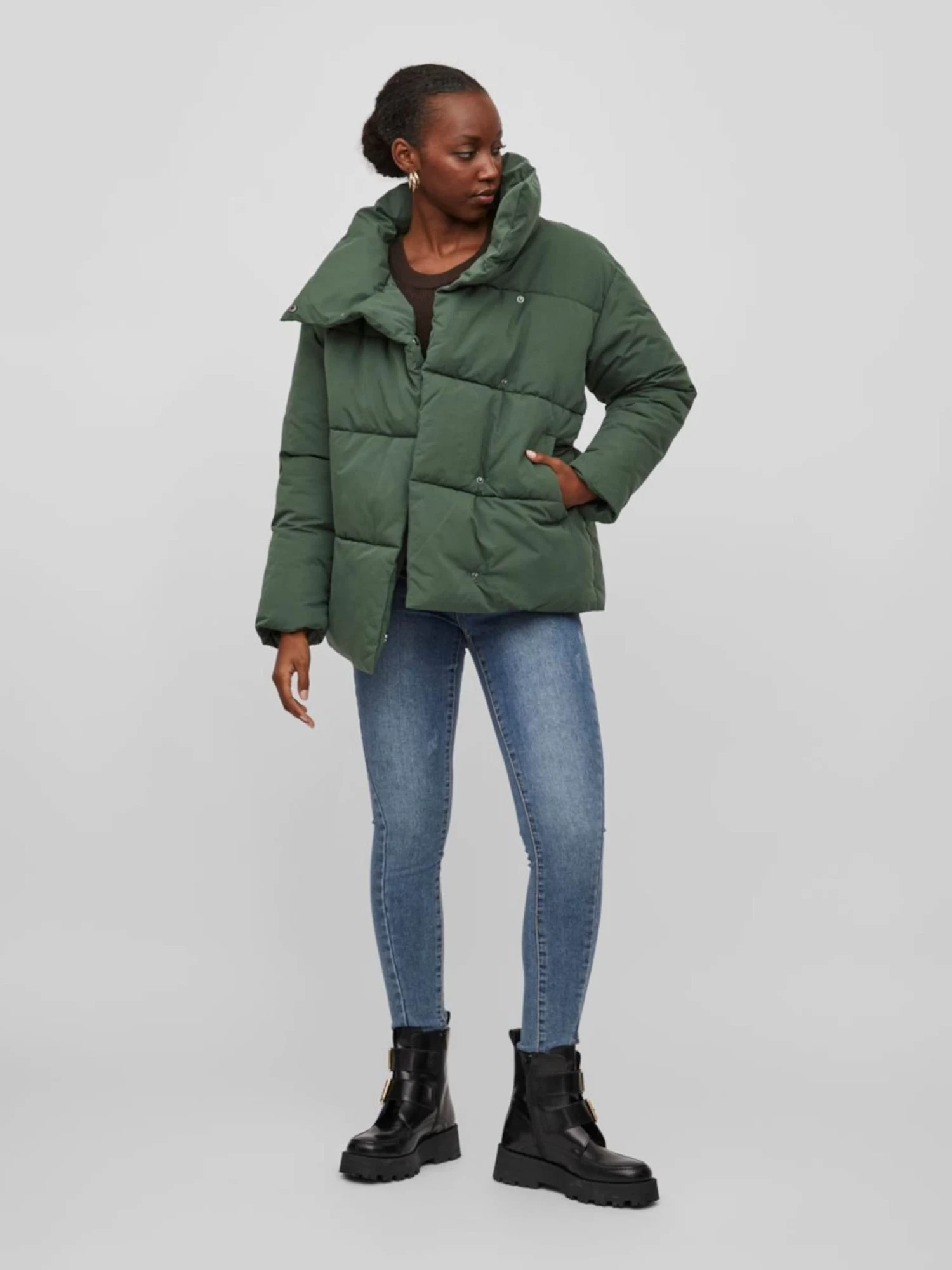 Vila Winterjassen Winterjas Dames Groen 7 Vila Winterjassen Winterjas Dames Groen - Afbeelding 5