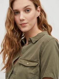 Vila Blousejurken Blousejurk Bista Dames Olijfgroen -Vila 60443eb889436d93be6e5ebfe630e7f6