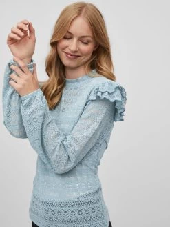 Vila Kanten Blouses Blouse Dames Lichtblauw 14 Vila Kanten Blouses Blouse Dames Lichtblauw -Vila 6084add537c415cd62da4fe75ea988ea