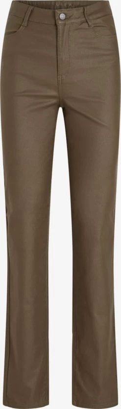Vila Leren Broeken Regular Broek COMMIT Dames Kaki