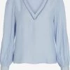 Vila Kanten Blouses Blouse Dames Blauw -Vila 619338840ea3276041d4c677e179acd2