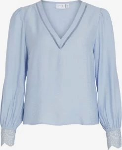 Vila Kanten Blouses Blouse Dames Blauw