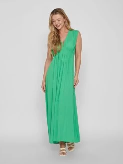 Vila Maxi Jurken Jurk Dames Groen -Vila 61f676005e32d1be9dbd8e6367591a77