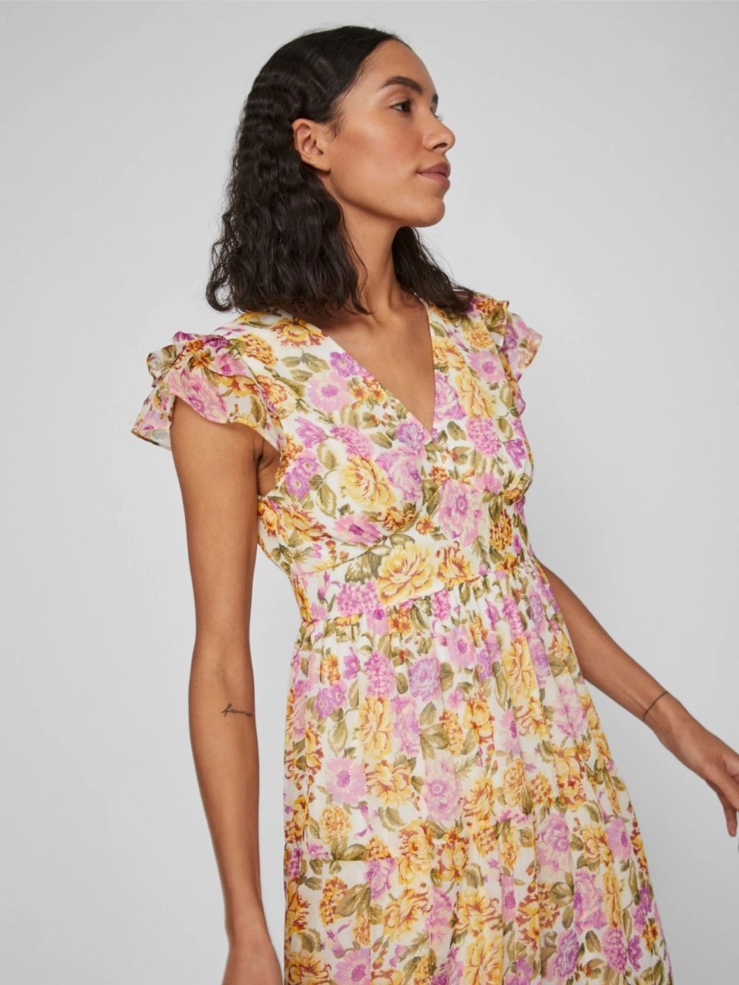 Vila Midi Jurken Jurk Dames Mandarijn / Kreeft / Lichtroze 8 Vila Midi Jurken Jurk Dames Mandarijn / Kreeft / Lichtroze - Afbeelding 6