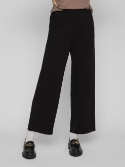 Vila Pantalons Wide Leg Broek Dames Zwart -Vila 64246342b7d1665b2ada400dbfedb856