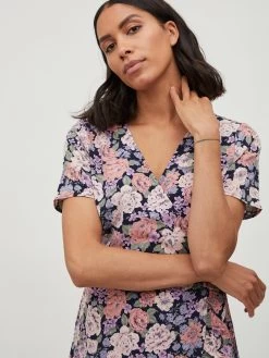 Vila Mini Jurken Jurk KAVA Dames Navy -Vila 6495137d960eca84723fc11e40cd5ede