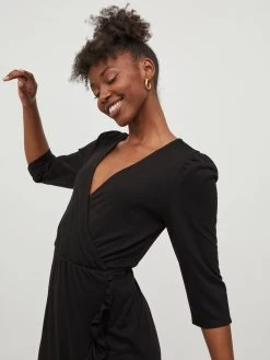 Vila Mini Jurken Jurk Dames Zwart -Vila 665550649561c3180ac8bf54a935c06e