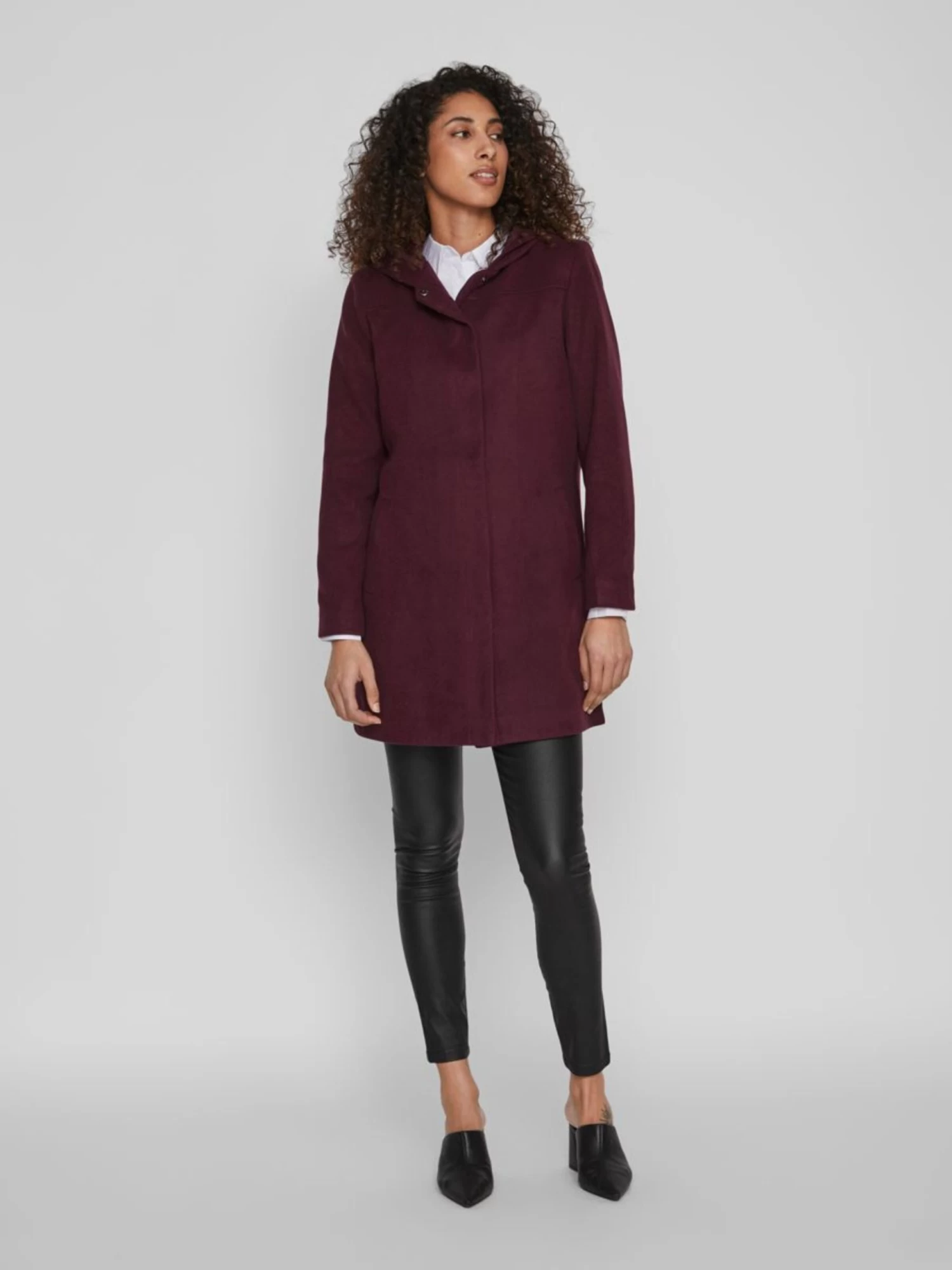 Vila Korte Mantels Tussenmantel Dames Bordeaux 7 Vila Korte Mantels Tussenmantel Dames Bordeaux - Afbeelding 5