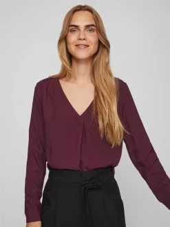 Vila Blouseshirts Blouse Dames Bourgogne -Vila 68e820fd275976d9456a5089da0af5ec