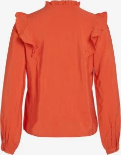 Vila Overhemden Blouse Dames Oranje -Vila 69435fc84eb04bb69f6c6bf578777b3c