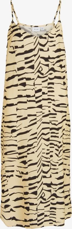 Vila Midi Jurken Jurk ALINIA Dames Pasteelgeel