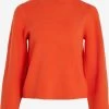 Vila Basic Truien Trui LILAH Dames Oranjerood -Vila 69ce10e456941cd9cfa4eef8e4448f70
