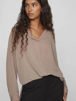 Vila Blouses & Tunieken Blouse Dames Bruin -Vila 6a017dc871ae51a29bd801dbe2457ff4