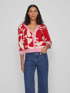 Vila Vesten Gebreid Vest Lamee Dames Vuurrood -Vila 6a6c29e729ad4cac5b6495b737c6325a