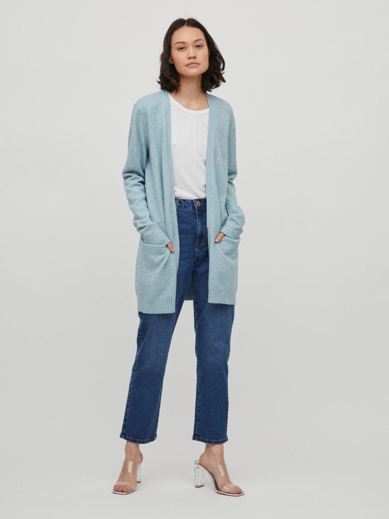 Vila Vesten Gebreid Vest Ril Dames Blauw 5 Vila Vesten Gebreid Vest Ril Dames Blauw - Afbeelding 3