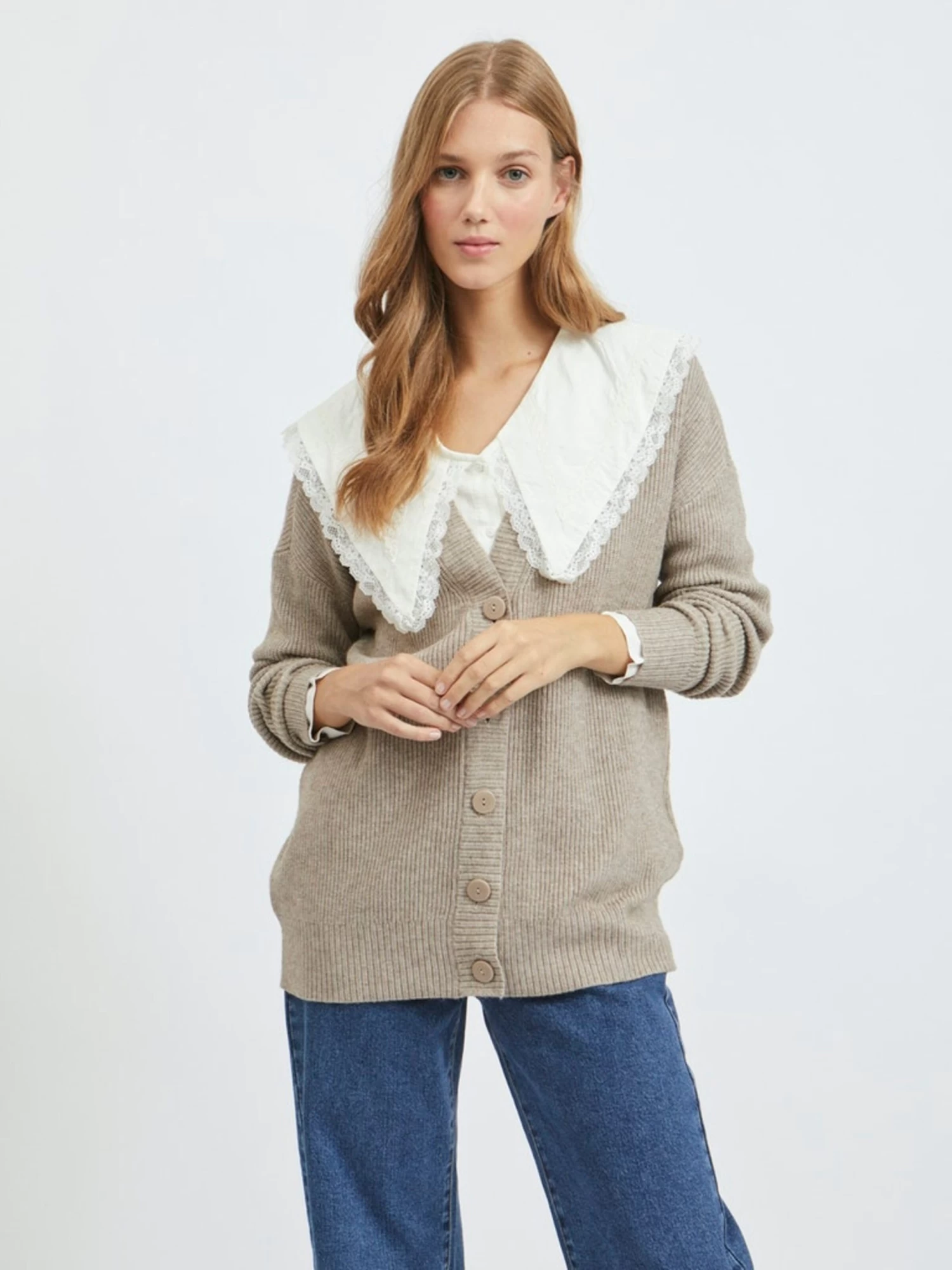 Vila Vesten Gebreid Vest Viril Dames Beige 4 Vila Vesten Gebreid Vest Viril Dames Beige - Afbeelding 2