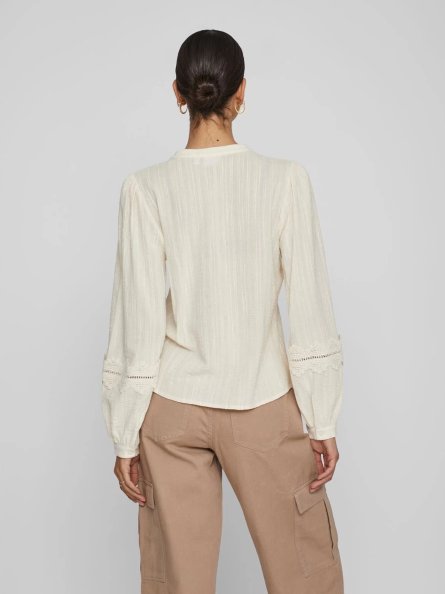 Vila Kanten Blouses Blouse Dames Ecru 6 Vila Kanten Blouses Blouse Dames Ecru - Afbeelding 4