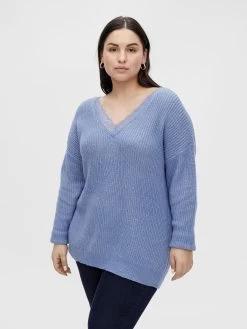 Fijngebreide Truien Trui Glacy Dames Lichtblauw -Vila 6d2179a9a4238f8d6e5b9f5e2a372fb6