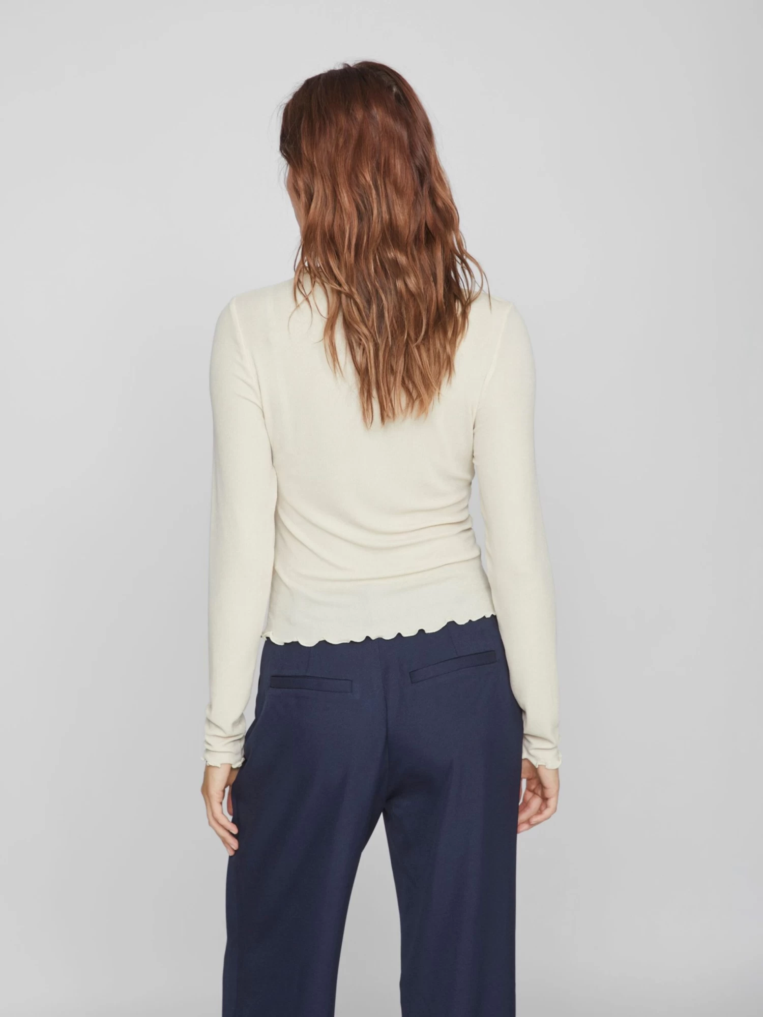 Vila Longsleeves Shirt Dames Beige 6 Vila Longsleeves Shirt Dames Beige - Afbeelding 4