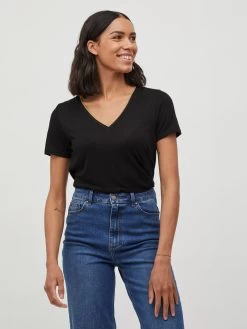 Vila T-shirts Shirt Noel Dames Zwart -Vila 6e42e1ed80dcaf5ec36412abd5ad8d93