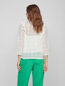 Vila Kanten Blouses Blouse NESA Dames Natuurwit -Vila 6e5604ac7fbafd35b7368f1865b0301d